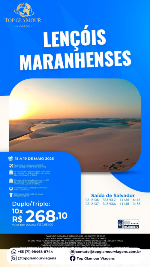 Lençóis Maranhenses – MA  Duplo / Triplo